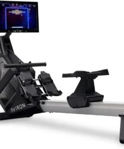 Aviron Strong Series Rower: 22″ HD Touchscreen, Dual Air & Magnetic Resistances up to 100 lbs. Game-Based Workouts, Streaming, Compact Designs