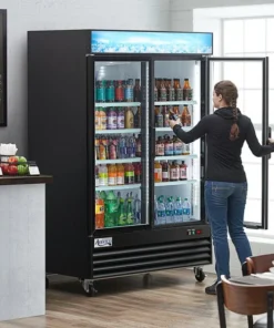 Avantco GDC-49-HC 53-Inch Black Commercial Glass Door Merchandiser Refrigerator