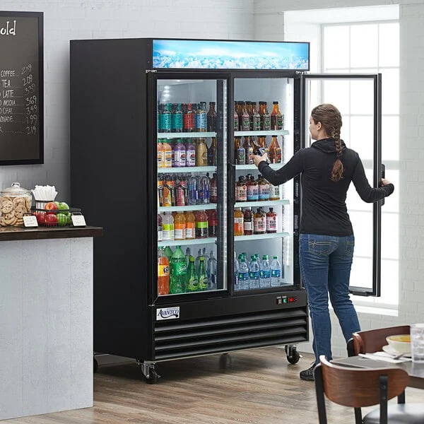 Avantco GDC-49-HC 53-Inch Black Commercial Glass Door Merchandiser Refrigerator