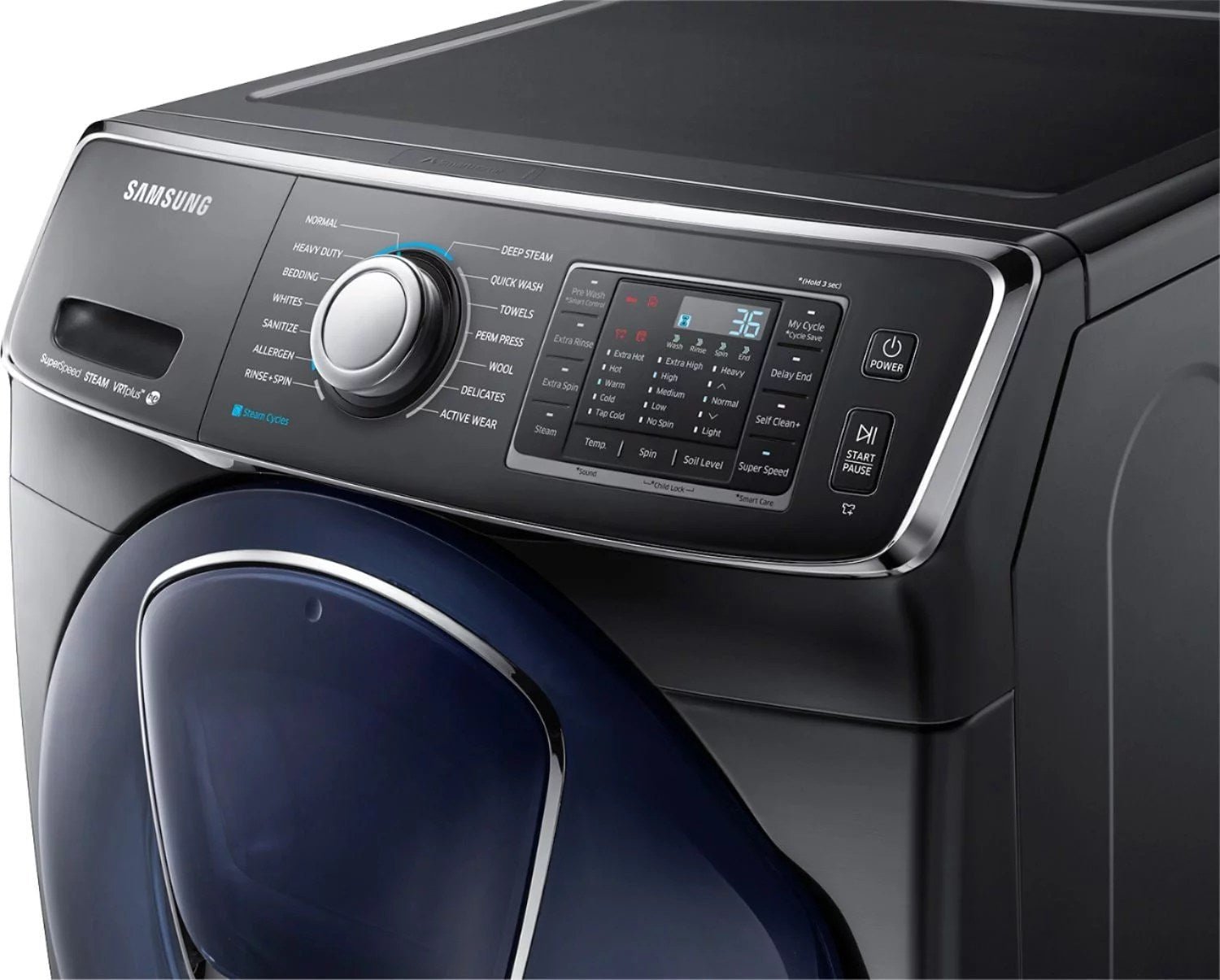 Samsung 4.5 Cu. Ft. AddWash™ Front Load Washer — Black Stainless Steel | WF45K6500AV - Image 2