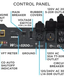 Alternative view of Westinghouse WGen5300cv – 5300 Watt Portables Generators w/ CO Sensor (49-State)