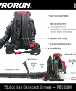 PRORUN PBB2884 Gas Backpacks Leaf Blower - Image 3