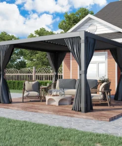 EROMMY 10 ft. W x 10 ft. D Outdoor Louvereds Pergola