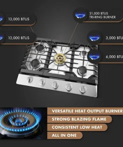 Alternative view of Fotile 30″ Tri-Ring Gas Cooktops GLS30501