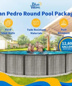 Alternative view of Blue Wave San Pedro 24-ft Round 52-in Deep 6-in Top Rail Above Ground Steel Wall Swimming Pools